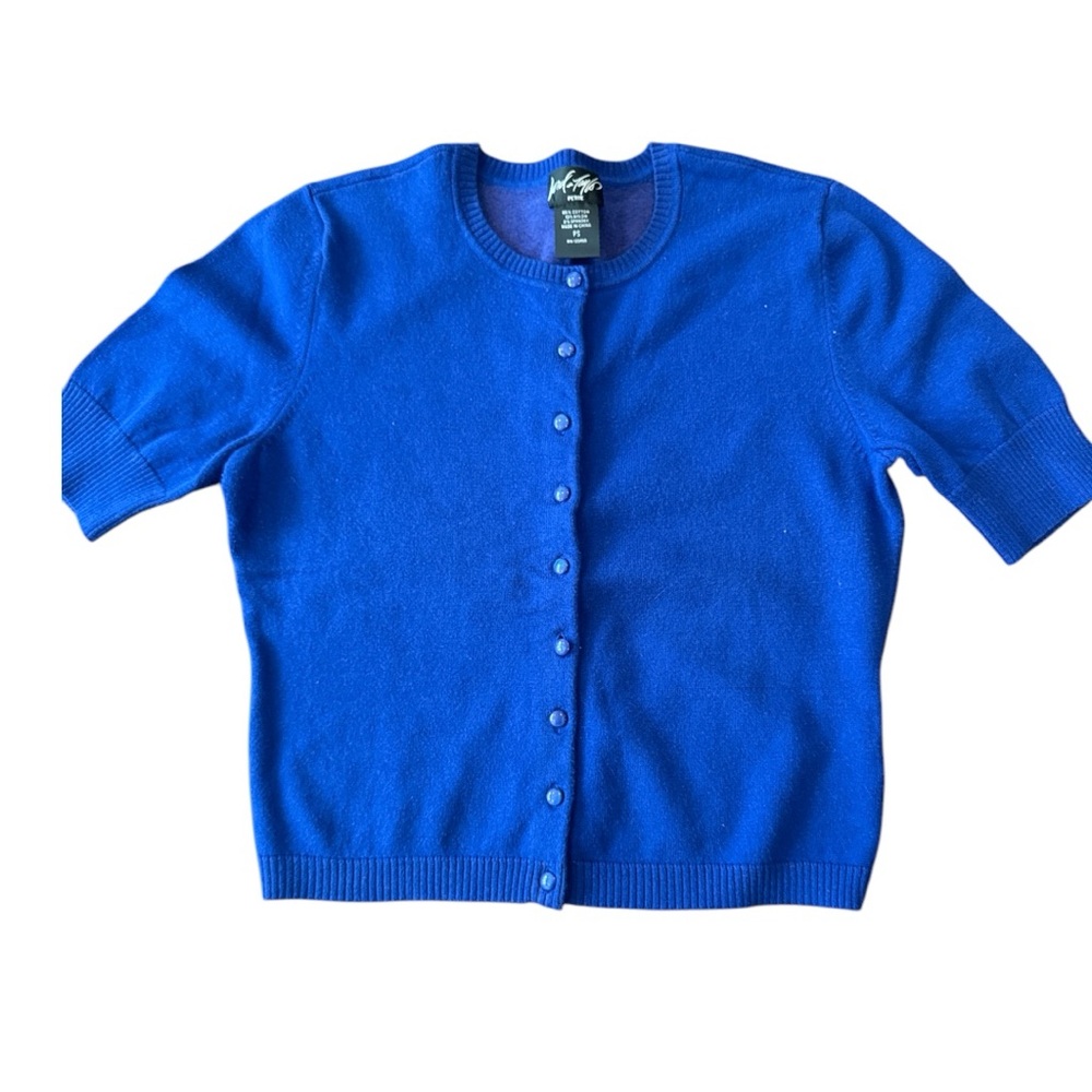 Lord & Taylor Petite Royal Blue short sleeve Cardigan Sz S